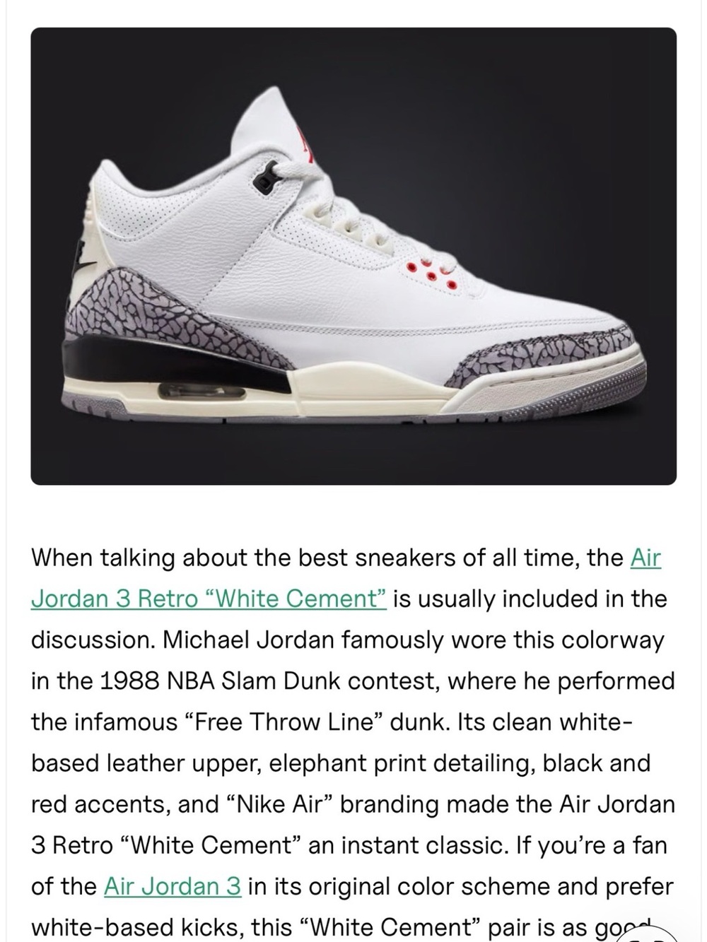 Jordan 3 Retro White Cement Youth Sz 4 - Picture 7 of 7